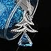 Pealrich Christmas Tree Triangle Jewelry Pendant Love Necklace Made with SWAROVSKI Crystal,Valentine's Day Gift for Women Fashion Design(Blue)