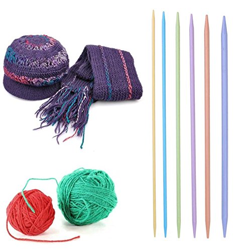14Pcs 35cm Rainbow Colorful Knitting Needles Plastic Crochet Hooks Double Pointed Sweater Needle Knitting Needle Sewing Tools