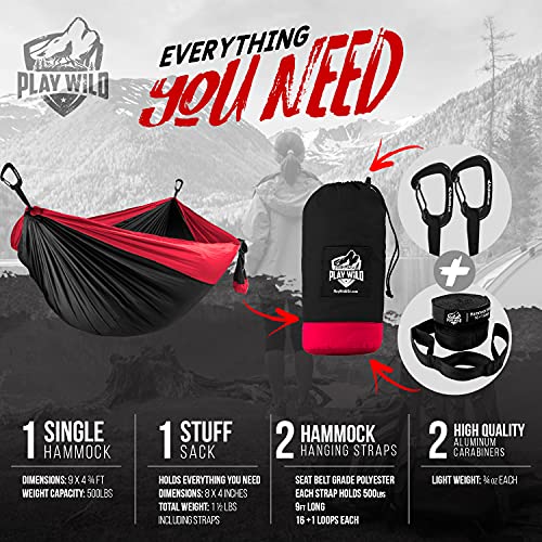 Camping-Hammock-for-Travel-Hiking-Backpacking-or-Backyard-Single-Outdoor-Hammock-Portable-Lightweight-Yet-Heavy-Duty-Parachute-Fabric-Tree-Hanging-Straps-Included-Easy-Setup-and-Foldable