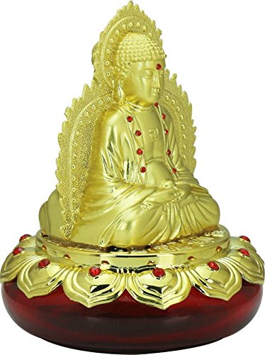 purelife Feng shui Golden Color Meditating Buddha Gautama Siddaratha Statue In Polyresin Showpiece Home Decor Gift Item / blessing Buddha religious auspicious statue - Thumbnail 2
