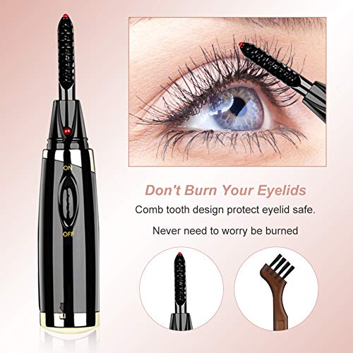 Heated Eyelash Curler, Electric Eyelash Curler, Portable Electric Eyelash Curler for Eyelashes Curling Natural, Quick Heating Long Lasting, Safe ＆ Hassle-Free - Thumbnail 2
