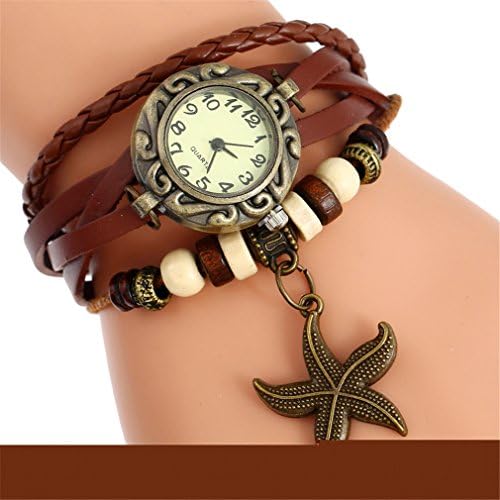 Fashion Women Dress Watch Pearl Crystal Stone Bracelet Multilayer Quartz Wristwatch Sky Blue