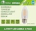 Bioluz LED 93 CRI Dimmable Filament Candelabra Light Bulbs | E26 Base C37 | Clear LED Candle Lights (Uses only 5W) | Energy Efficient 6-Pack | 60W Equivalent LED Light Bulbs