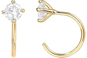 PAVOI 925 Sterling Silver Huggie Half Hoop Earrings | Hypoallergenic Minimalist Tiny Cartilage Earring