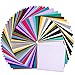 Prime Vinyl Permanent Self Adhesive Vinyl Sheets, 12” x 12” 60 Assorted Colors Pack with 10 Transfer Tape,Adhesive Backed Vinyl Paper for Weeding Machine, Craft Cutter Machine, Printers, Letters