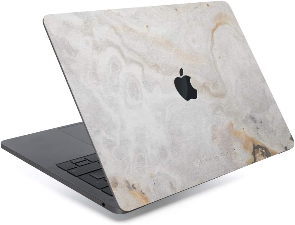 Woodcessories - Skin Compatible with MacBook Made of Real Slate Stone, EcoSkin (MacBook 12, Antique White)