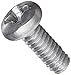 Small Parts 0206FPP410 410 Stainless Steel Thread Cutting Screw, Plain Finish, Pan Head, Phillips Drive, Type F, #2-56 Thread Size, 3/8