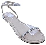 Liliana Marlo-15 Women Rhinestone Open Toe Flat