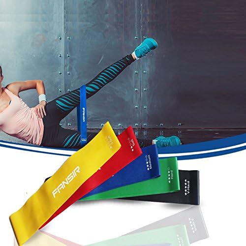 Set of 5 Loops Exercise Resistance Bands for Home Workout, Pilates, Yoga, Rehab, Physical Therapy for Legs and Explosive Endurance Strength Training