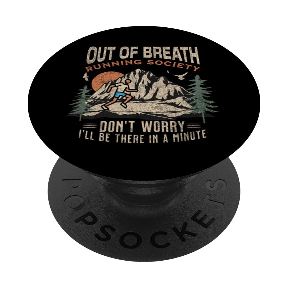 Funny Out of Breath Running Society Don't Worry for Runners PopSockets Swappable PopGrip