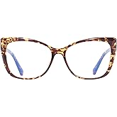 OWTXIS Oversized Cat-Eye Reading Glasses for Women Men, Lightweight Large Readers Trendy Eyeglasses (Tortoise, +1.50)