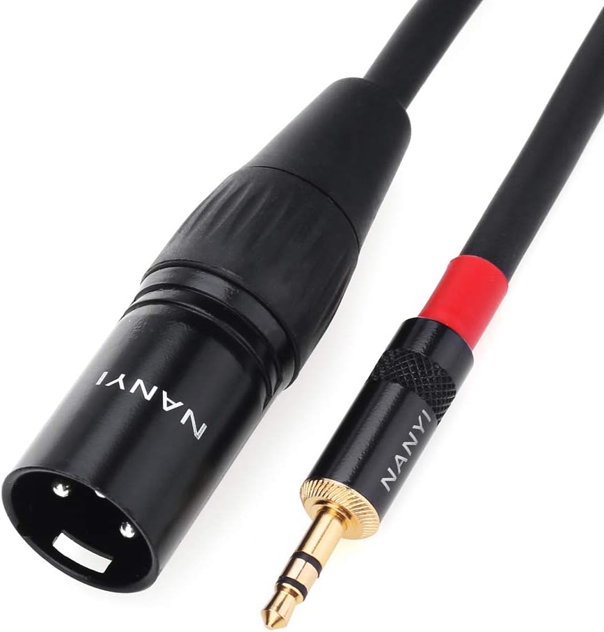 NANYI XLR To Microphone Cable, 3.5mm (1/8 Inch) TRS Stereo Male to XLR Male Interconnect Audio Mic Cable
