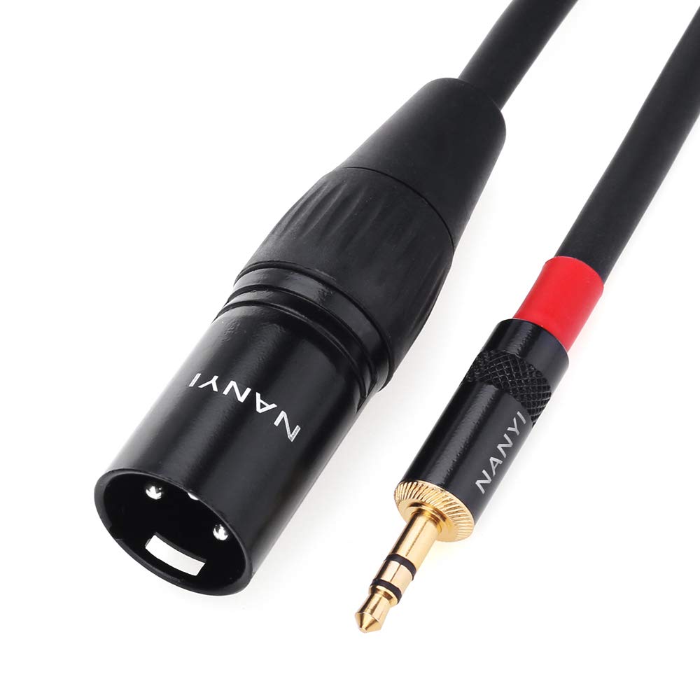 NANYI XLR To Microphone Cable, 3.5mm (1/8 Inch) TRS Stereo Male to XLR Male Interconnect Audio Mic Cable, Suitable for iPod, Mobile Phone, Active Speakers, Stage, DJ, (5 Meters /16 Feet)