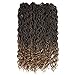 DEYNGS 18''Goddess Faux Locs Crochet Hair Braids Wavy with Curly Ends Synthetic Hair Extensions Fauxlocs Fiber Braiding Hair Afro Kinky Soft Dread Dreadlocks (6Packs/Lot, 1B/27)