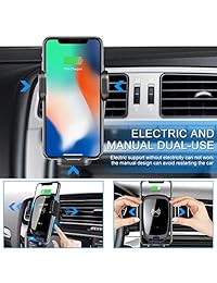 Cargador de coche inalámbrico Qi carga inalámbrica rápida con sujeción automática para el teléfono del coche, compatible con iPhone 8 P X, Samsung Note8 7 5 y más smartphones con Qi activado