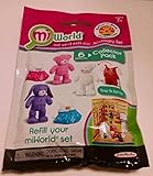 Mi World Build A Bear Workshop Accessory Set (6 Pc 1 Fluffy Teddy, 1 Snuggly Bear, 1 BBerry Bunny and 2 Snap On Outfits)