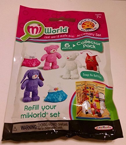 Mi World Build A Bear Workshop Accessory Set (6 Pc 1 Fluffy Teddy, 1 Snuggly Bear, 1 BBerry Bunny and 2 Snap On Outfits)