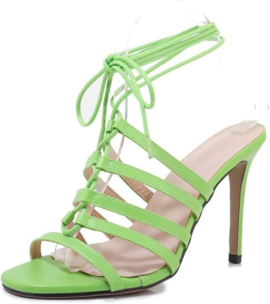 Amazon.com: Women's Peep Toe High Heels Cross Over Strappy Sandals Party Dress Court Evening 