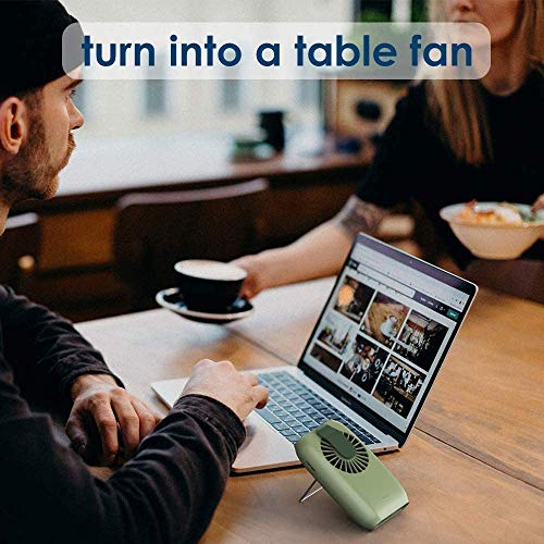 Handheld Fan Mini USB Fan Powerful Small Personal Portable Fan Speed Adjustable USB Rechargeable For Desk Neck Travel Office (Green)