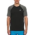 HODOSPORTS Men's Swim Shirt Quick Dry Short Sleeve UPF 50+ Rash Guard Sun Protection
