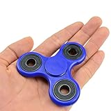 Mimico Tri-Spinner Fidget Hand Spinner Toy Stress Reducer EDC Focus Toy Relieves ADHD Anxiety and Boredom Guarantee 2 min + Spin Time for Kids & Adults (Blue)