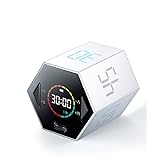 Ticktime T6 Pomodoro Timer Cube for Focus, Study, Work, Task, ADHD, Kitchen | Pomodoro Timer,Quick Flip 5/15/25/30/45/60min Countdown, Custom Timer &amp; Stopwatch, 3 Reminder Options, Flip to Pause &amp; Resume