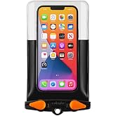 Aquapac Waterproof Phone Case, Medium, Black | iPhone and Android, Made in The UK, Hiking, Mountain Biking, Running Accessory, Floating, IPX8 certified to 30 ft deep.