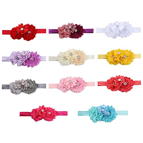 Baby Girl Headbands With Zircon Crystal Hair Flower For Baby Shower