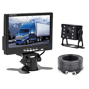 Camecho Kabelset voor achteruitrijcamera met 7 inch TFT LCD-monitor, IP68 waterdicht nachtzicht 170° achteruitrijcamera…