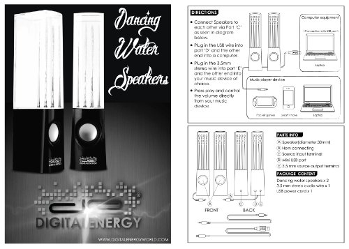 DE Dancing Water Speakers, Black