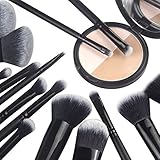 L COSMETIC(TM) Makeup Brushes Set Professional 15 Pcs Natural Hair Synthetic Cosmetic Brushes Eyeshadow Concealer Powder Brushes Kit and Brush Egg