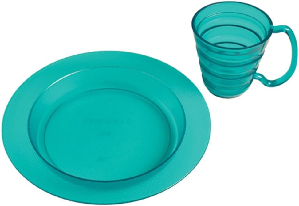 Maddak Translucent Blue Polycarbonate Ergo Plate and Mug Set, 9-3/4-Inch (745330010): Health & Personal Care