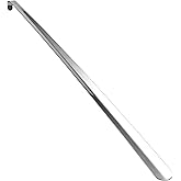 Fanwer Extra Long Metal Shoe Horn，31.5 inch/80cm， Heavy Duty Stainless Steel Shoehorn， Shoe horn long handle with hook.