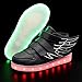 CIOR Kids Boy and Girl's 11 Color Wings Led Sneakers Light Up Flashing Shoes,102,01,34, 2.5 M US Little Kid, 02Black