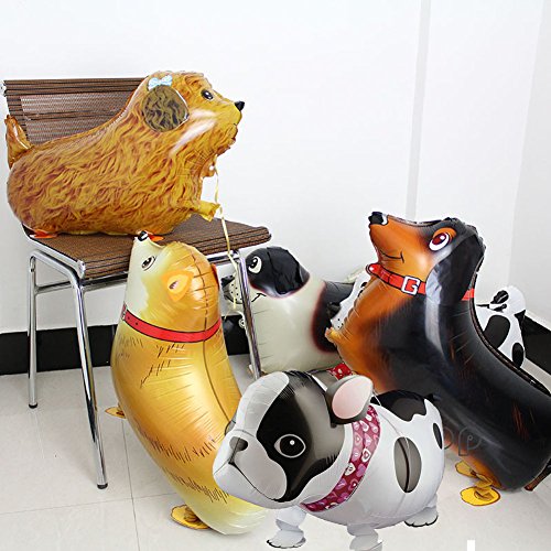 image for OuMuaMua Walking Animal Balloons Pet Dog Balloons - 6pcs Puppy Dogs Bi