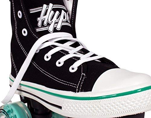 Hype Roller Skates for Girls and Boys MVP Kid’s Unisex Quad Roller Skates with High Top Shoe Style for Indoor/Outdoor (Black & Teal, 6)