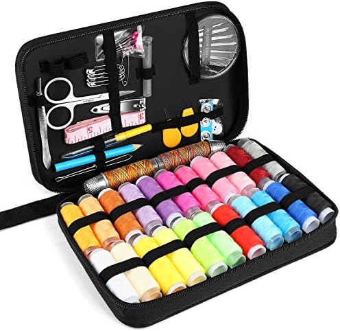 Sewing Kit, IEKA Premium DIY Sewing Zipper Portable Small Simple Sew Supplies for Home, Traveller, Adults, Beginners and Emergency, Complete Mending Over 97 Sewing Accessories