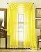 Dreamkingdom - 2 PCS Solid Sheer Window Curtains/Drape/Panels/Treatment 55" Wx84 L - Yellow primary