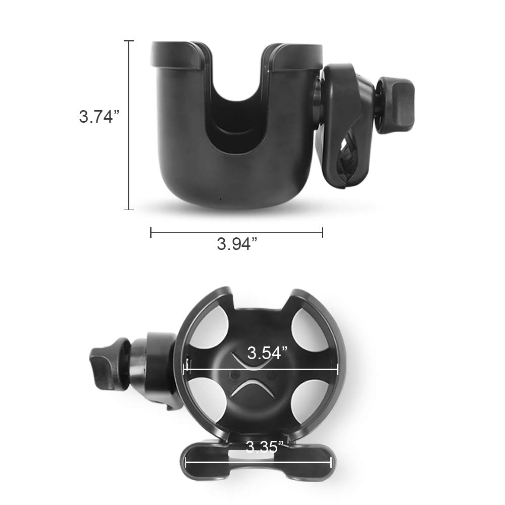 Stroller Cup Holder, MOMSIV 2-in-1 Universal Cup Holder Rack Bottle Holder for Buggy Pushchair Wheelchair Bike and More: Baby