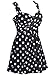 COCOPEAR Women Elegant Crossover One Piece Swimdress Floral Skirted Swimsuit(FBA),Polka Dot Black,2XL/14-16