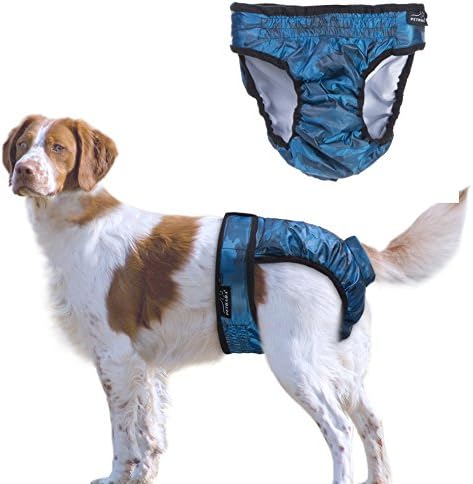 PETBABA Dog Diaper Female, Soft Padded Liner Nappy, Washable Reusable Pant, Cover Up Panty Suitable Women Girl in Heat Period Season in Blue