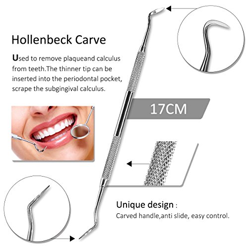 6 Pcs Dental Tools Kit, Dentist Picks Plaque Remover Scraper Set Best