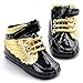 Beeliss Baby Sneakers Crib Shoes with Angel Wings (0-6 Months, Black)