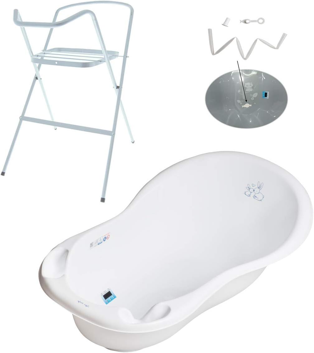 Baignoire Bebe Thermometre Blanc Lapin 102 Cm Tuyau Pied Baignoires Et Sieges De Bain Le Bain