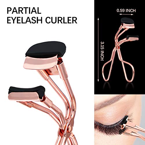 Eyelash Curler Kit for Women, Liaboe Mini Eyelash Makeup Tools Set with