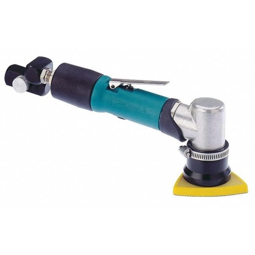 Lijadora de detalles Dynabrade 57900 Dynafine, sin vacío, 0,12 hp, compensación de 7 grados, 13 000 RPM, órbita de 1/32 (1 mm) de diámetro, escape trasero
