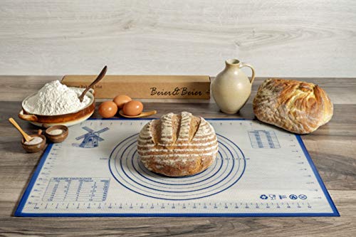 Silicone Baking Mats Set of 3, Professional Grade, Non-Stick, Large Pastry Mat with Measurements, Macaron Baking Mat, Cookie Making Mat with Bears