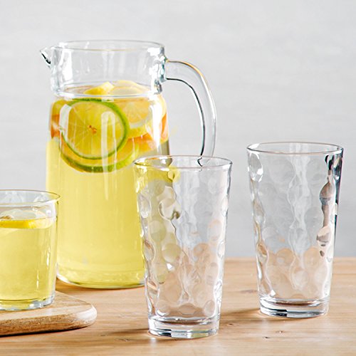 Attractive Bubble Design Highball Glasses Clear Heavy Base Tall Bar