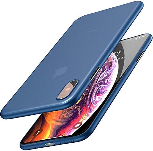 Trueupgrade Slim Fit Ultra-Thin Hard Protect Bumper for iPhone Xs Max (6.5-inch, 0.35 mm, Blue)