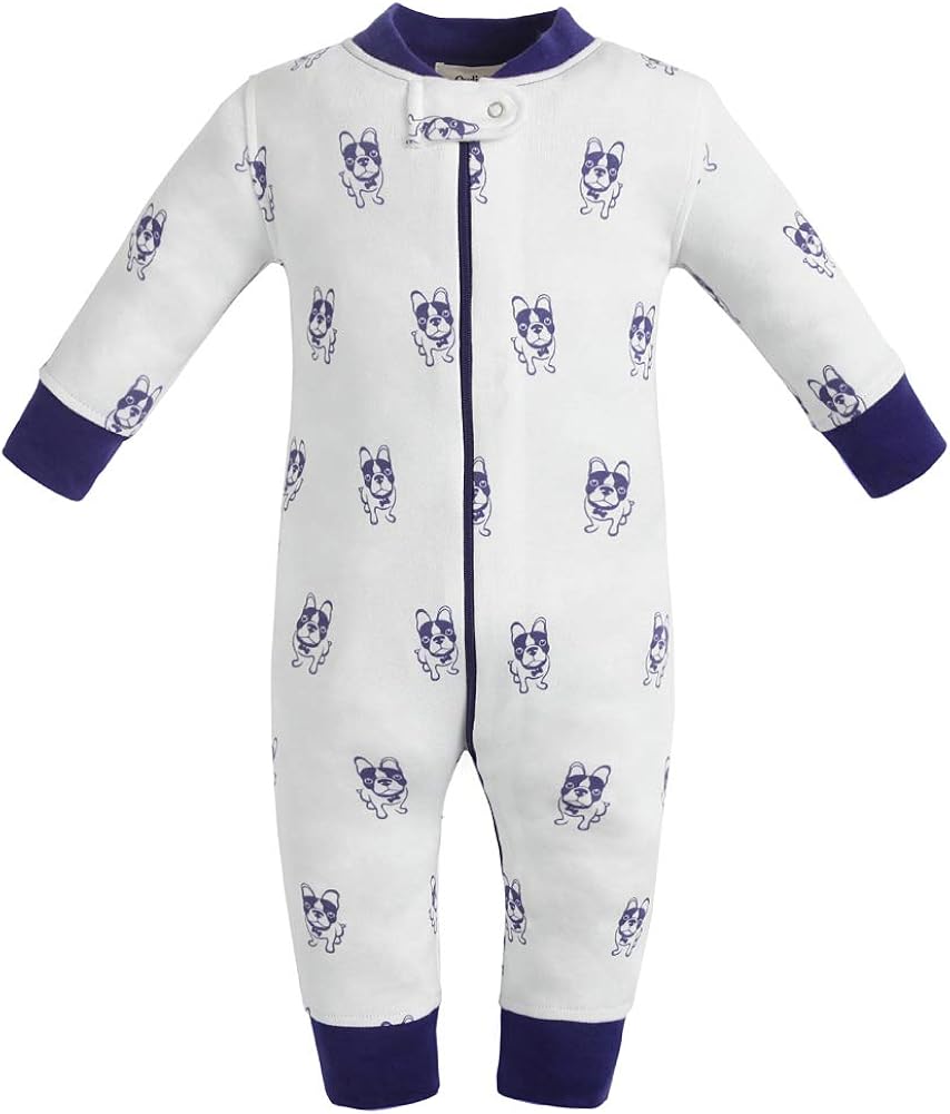 Owlivia Organic Cotton Baby Boy Girl Zip up Sleep N Play, Footless, Long Sleeve